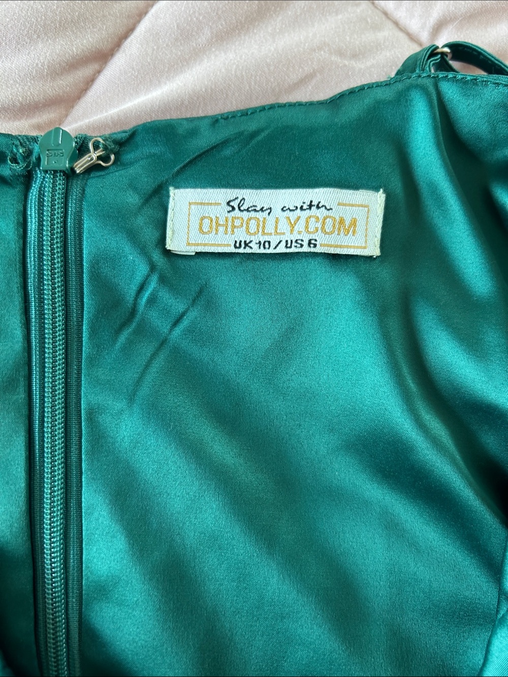 Oh Polly Emerald Green Double-Strap Mini Slip Dress - Picture 3 of 3